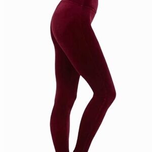SPANX Rich Burgundy Velvet Leggings Size Medium
